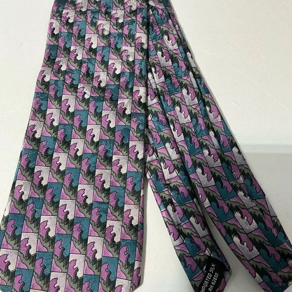 Jerry Garcia Abstract Unique Rare Print Imported 100% Silk Tie JGB